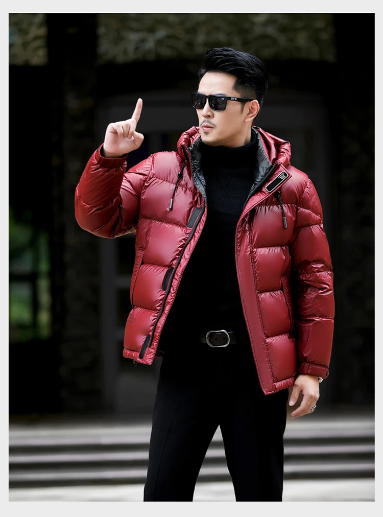 杭州精品时尚新款男士大码短款白鸭绒羽绒服宽松显瘦加厚保暖休闲