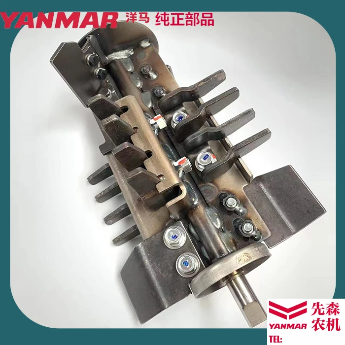 洋马收割机配件YH880 1180 二次斜搅龙总成复脱器配件 复脱齿转子
