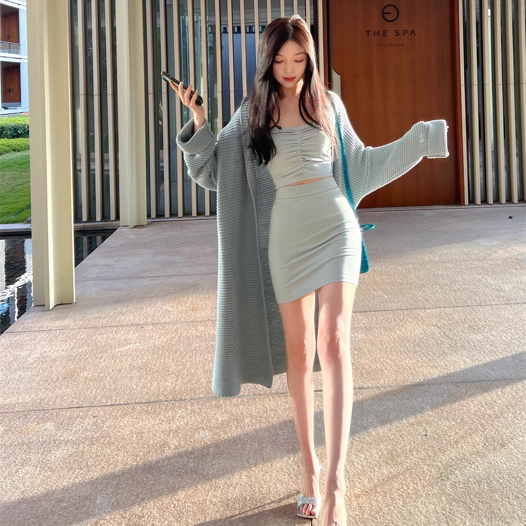 【SL03115 】如遇春风 小众薄荷色 低饱和  显白秋季套装