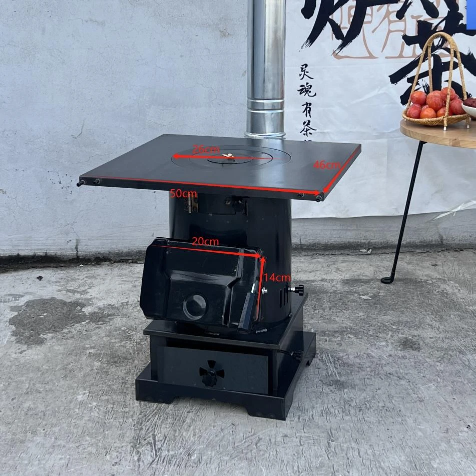 【专属】气化炉取暖炉农村家用室内柴煤两用铸铁烤火炉冬天采暖炉