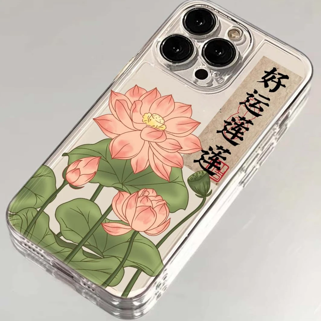 苹果小米oppovivo华为适用太空壳iPhone12/13/14手机壳好运莲莲