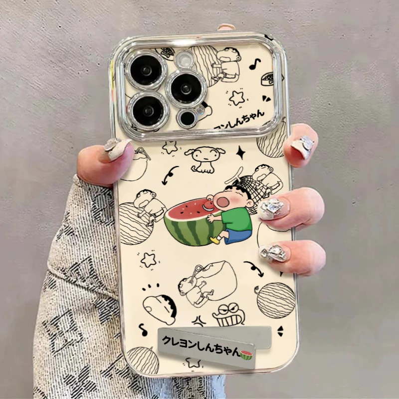 夕与空吃西瓜小新6D视窗壳适用苹果15手机壳华为70vivo小米oppo软