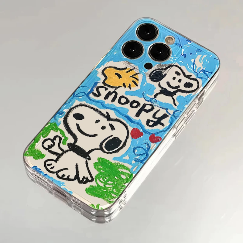 夕与空涂鸦笔画史努比太空壳适用iPhone15手机壳苹果小米华为oppo