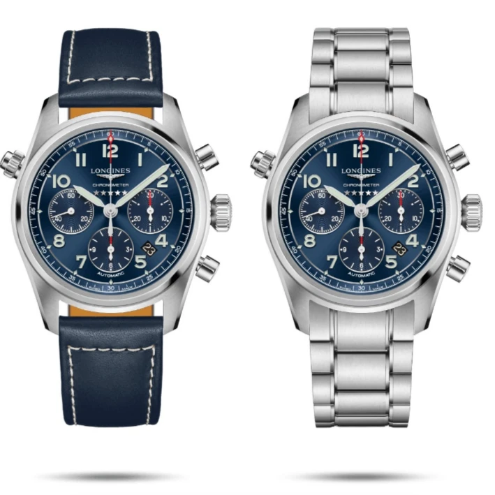 99新 Longines/浪琴 先行者三眼计时/蓝盘/全套/表径42