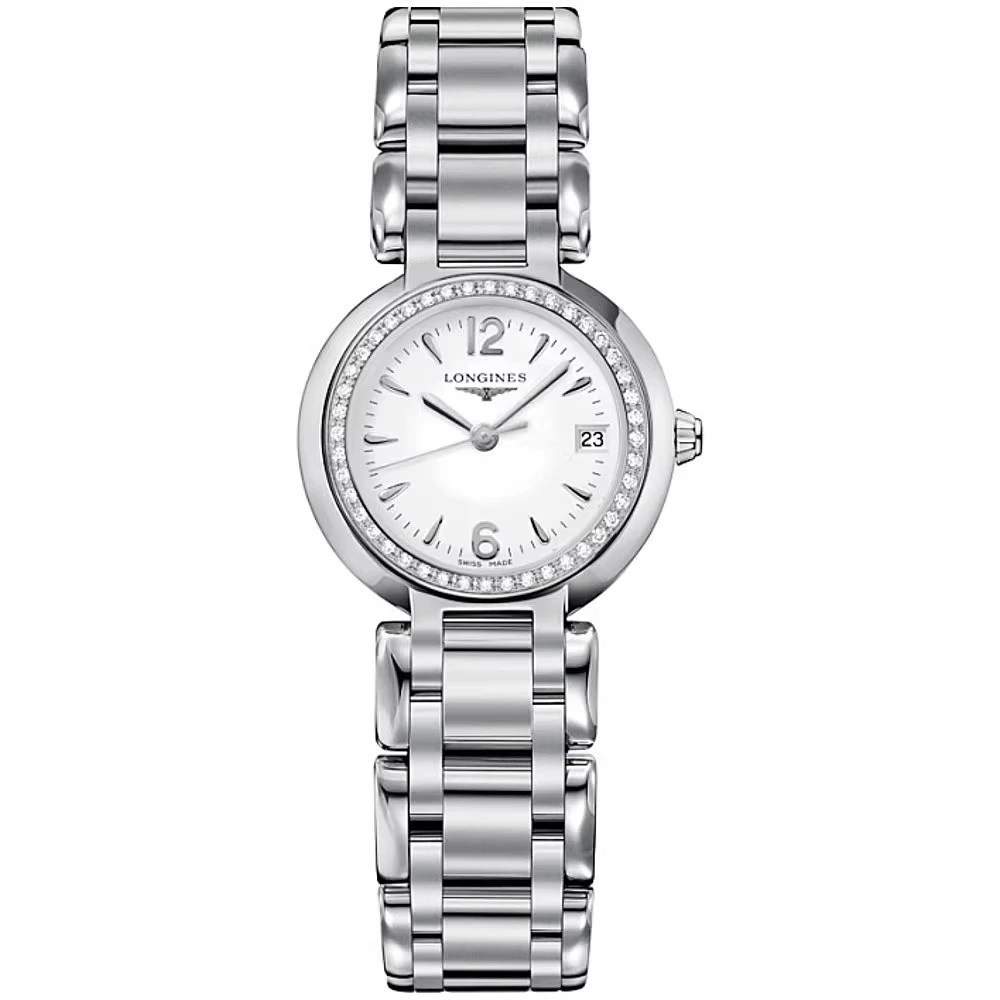 99新 Longines/浪琴 心月110/全套/白盘镶钻/表径26.5/公价22600