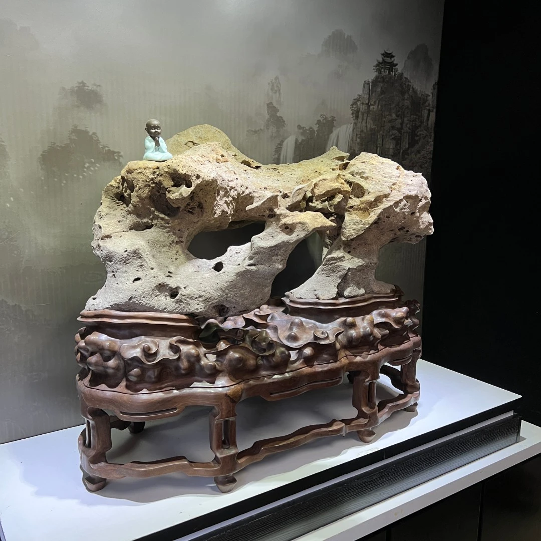 广西陶瓷太湖石工艺品有凤来仪创意室内手工中式雕刻假山桌面石头