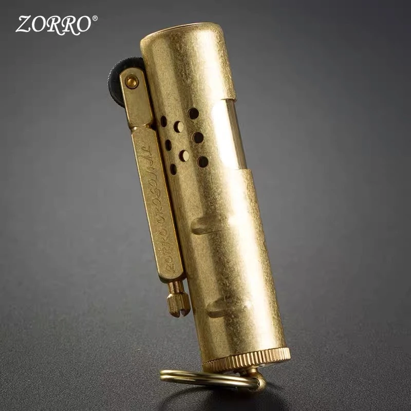 【ZORRO/佐罗】Z529-Y001原铜滚花个性复古战壕机时尚礼品便携