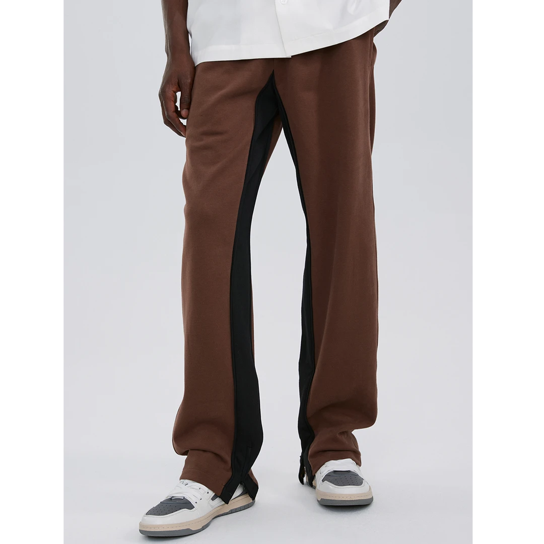 美式高街拼接撞色休闲裤子运动裤直筒宽松卫裤百搭潮流复古vibe