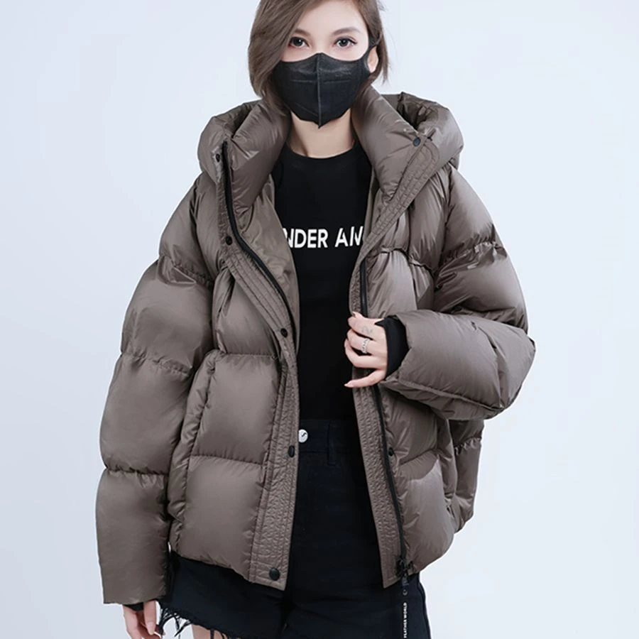 羽绒服女2023新款冬季休闲加厚立领韩版短款时尚品牌外套