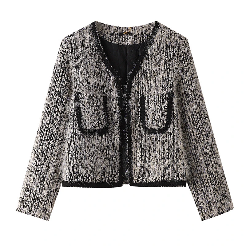 董咚咚大码女装【夹棉金丝毛小香风】350斤秋冬加厚短款高级轻奢