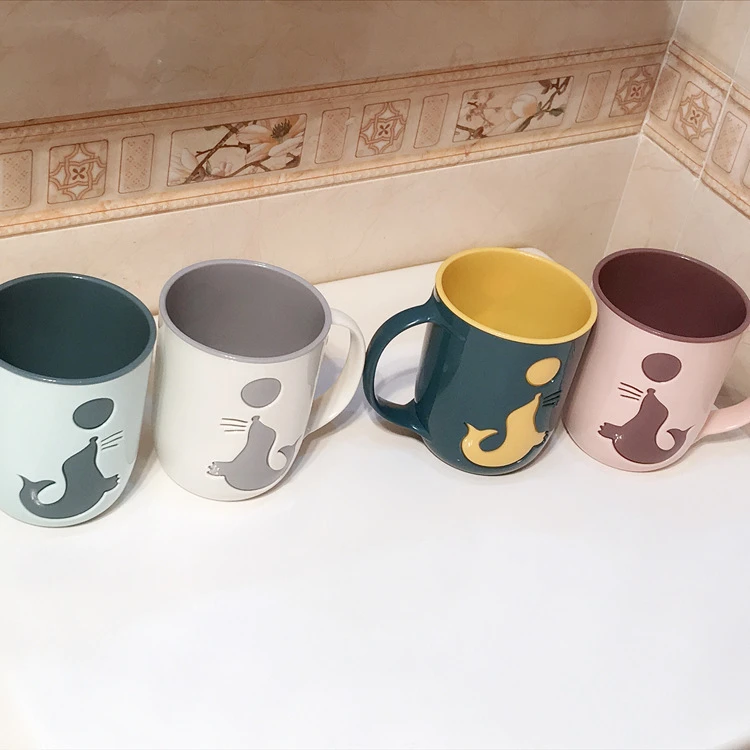 情侣学生漱口杯带柄高级感卡通刷牙创意可爱洗漱杯宿舍家用卫生间