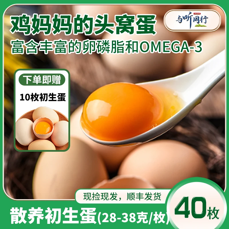 【新鲜散养初生蛋】与听同行拍40枚发50枚（28～38克/枚）坏一赔一