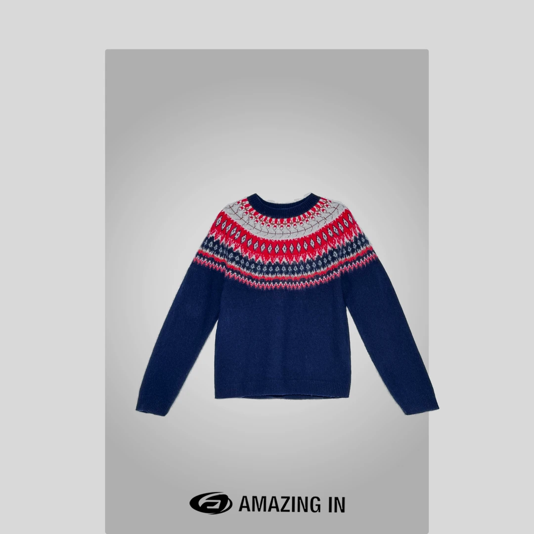 AMAZING IN | 1oo%羊毛 | 410g费尔岛提花毛衣A241014-NYDZ-G3050