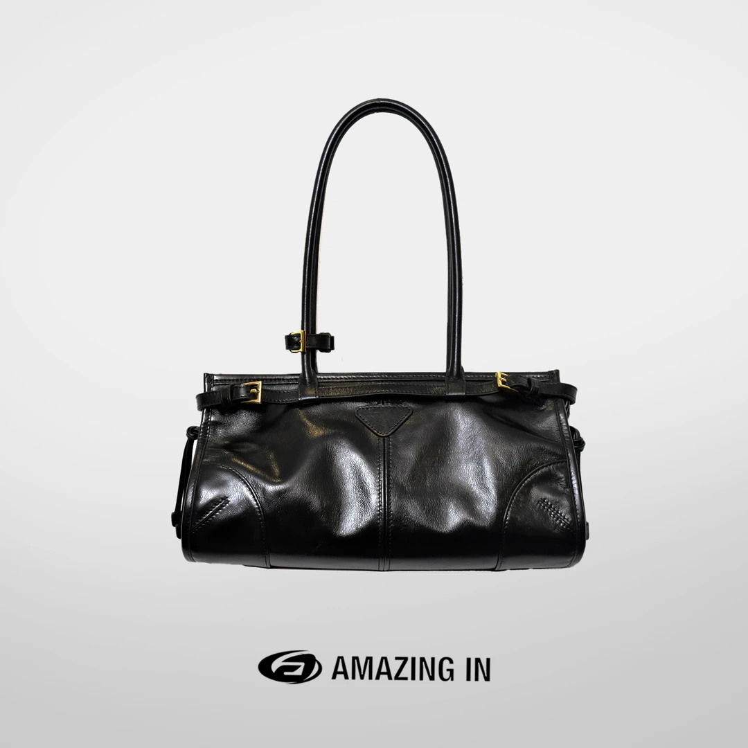 AMAZING IN 头层油蜡牛皮小众高级单肩包斜跨包 A240106-RITA016