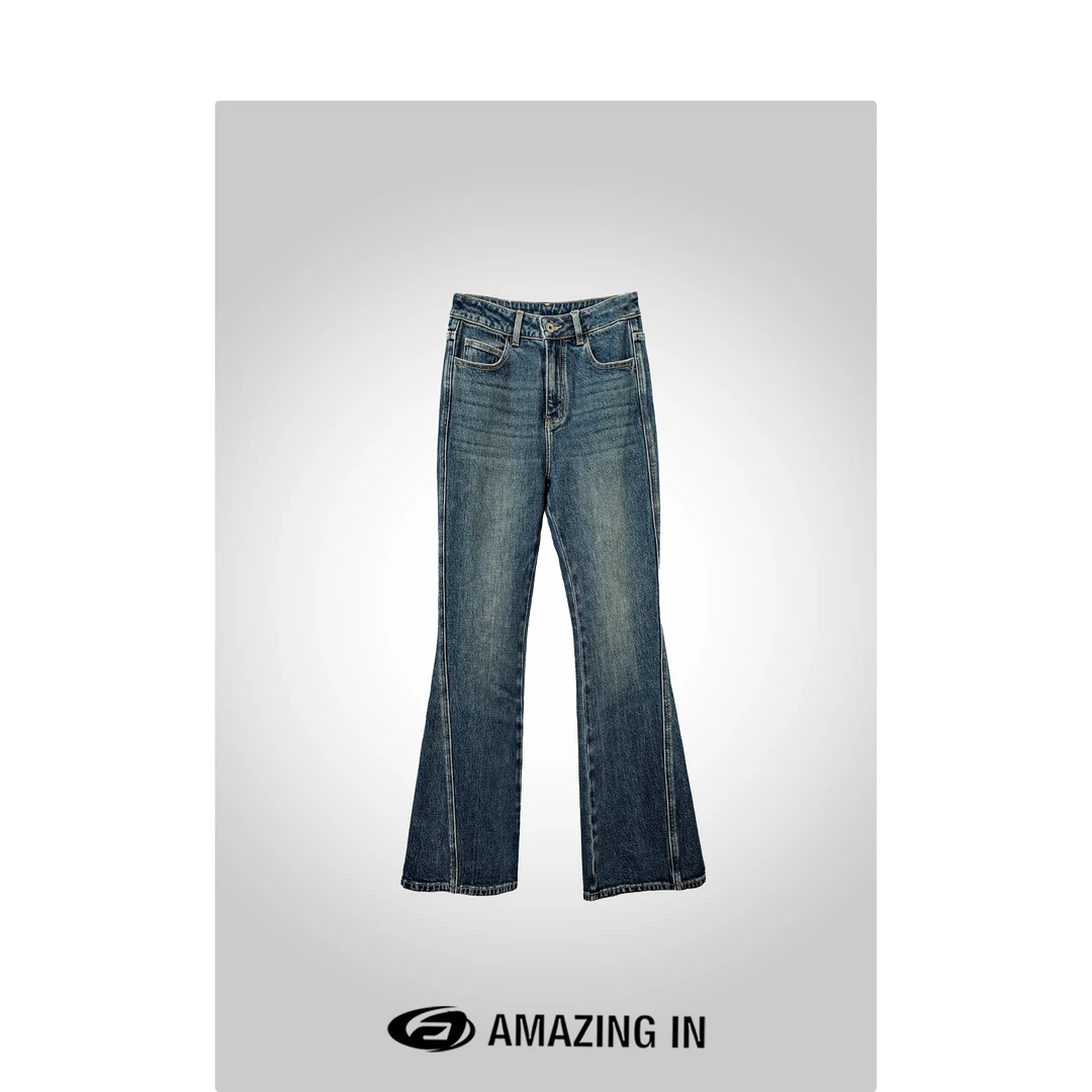 AMAZING IN “夏日狂想”高支棉水洗微喇牛仔裤女A240618-DNK-23144