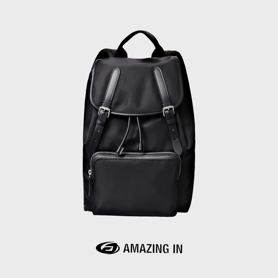 AMAZING IN 可调节肩带翻盖式休闲书包双肩包A23727-SJL002