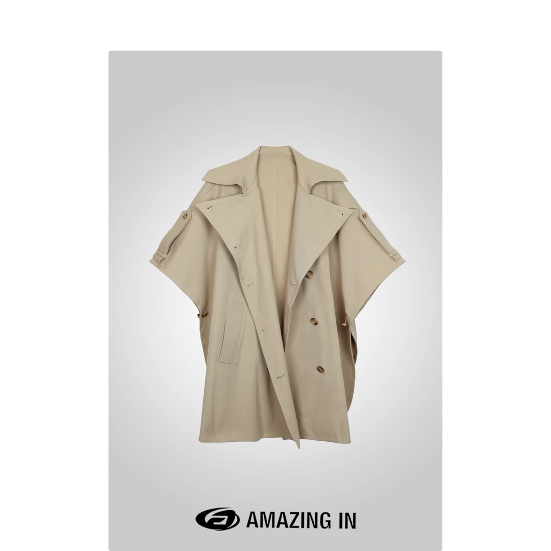 AMAZING IN | 高定立裁 | 早秋宽松斗篷风衣女A240909-NYDZ-00533