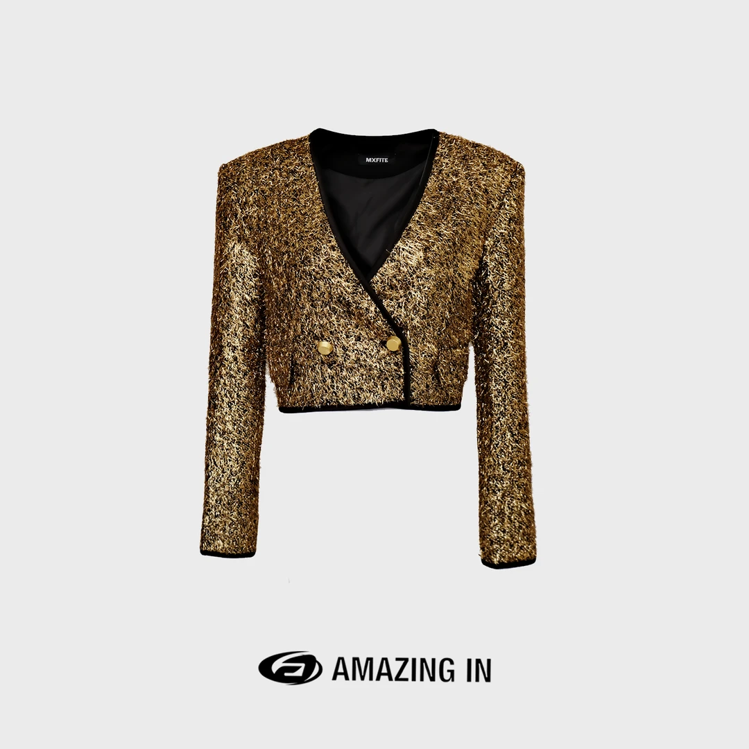 【破价】AMAZING IN 轻奢定制亮丝编织时尚外套上衣A23727-LQ61134