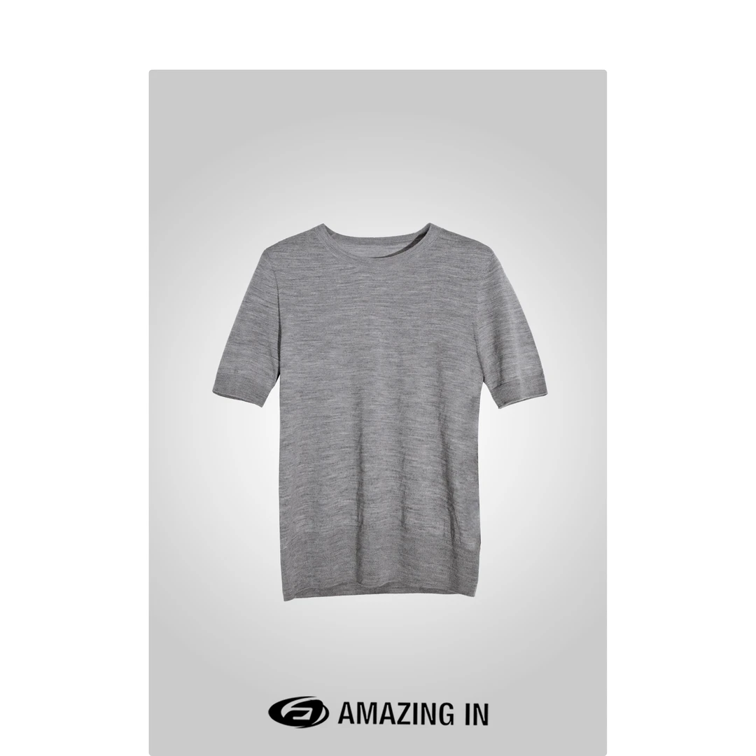 AMAZING IN | 1oo%羊毛 | 105g百搭短袖打底衫 A240924-MSJ-2673
