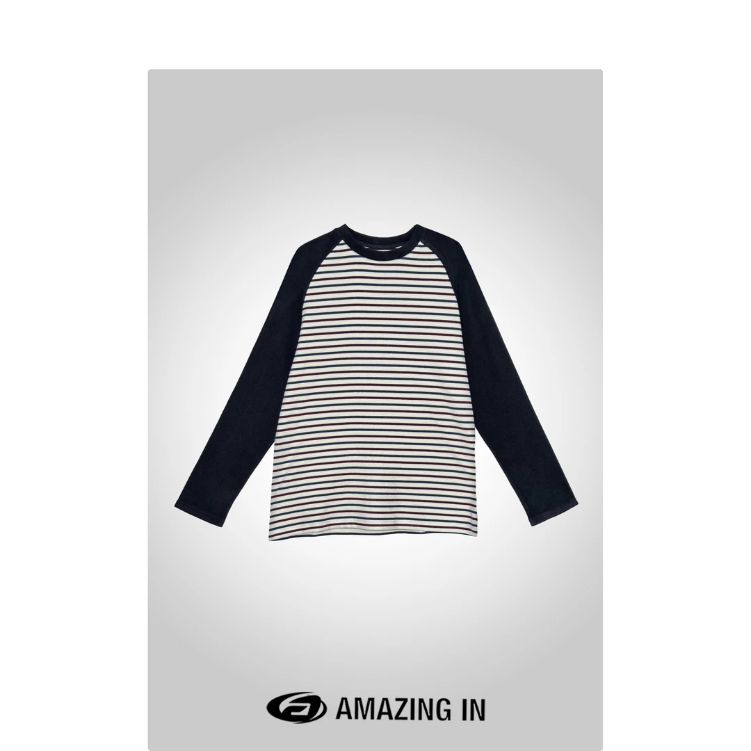 AMAZING IN | 再生纤维素 | 撞色条纹T恤女 A241024-LJ-LH-2F661