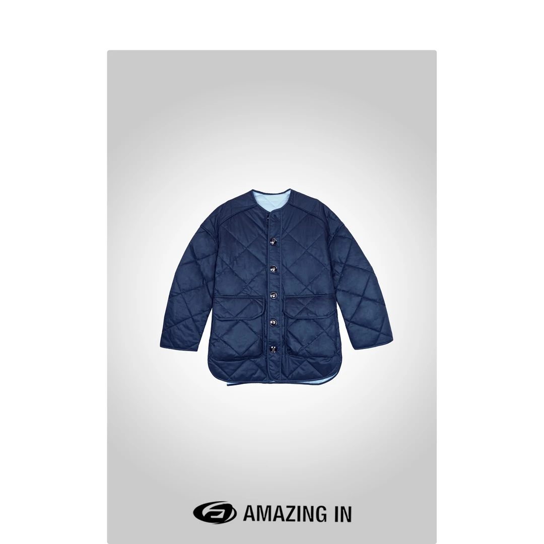 AMAZING IN | 1oo%匹马棉 | 双面穿菱格撞色外套A241104-MZ-10590