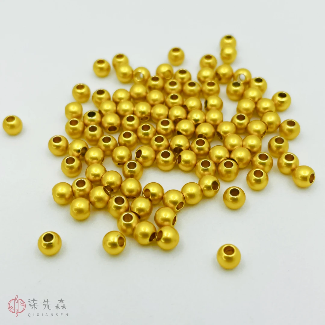 铜合金圆珠哑光铜珠不掉色隔珠子手链项链手工串珠diy配件