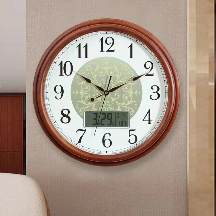 新中式钟表静音时钟挂钟客厅2025年挂钟新款家用石英钟万年历钟表