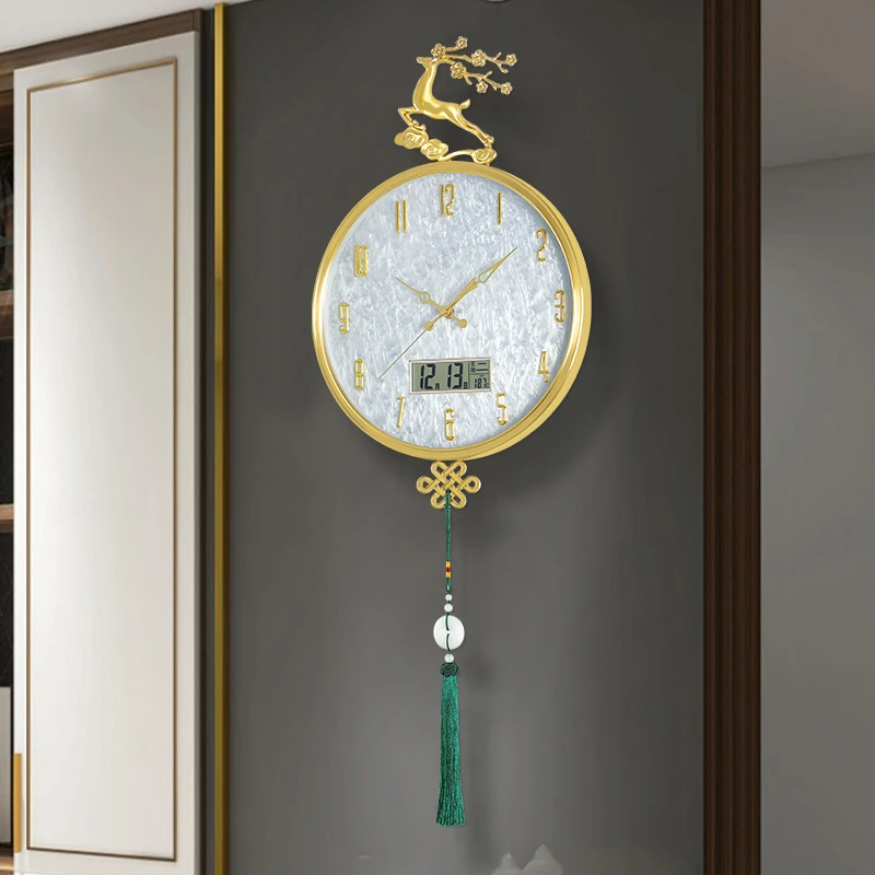 现代轻奢挂钟客厅家用创意钟表时尚大气时钟新中国风装饰挂墙挂表
