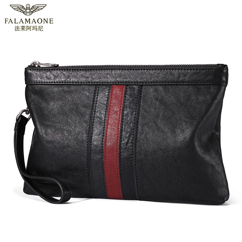 FALAMAONE/法莱正品男士轻奢高档品牌手拿包真皮百搭手抓包