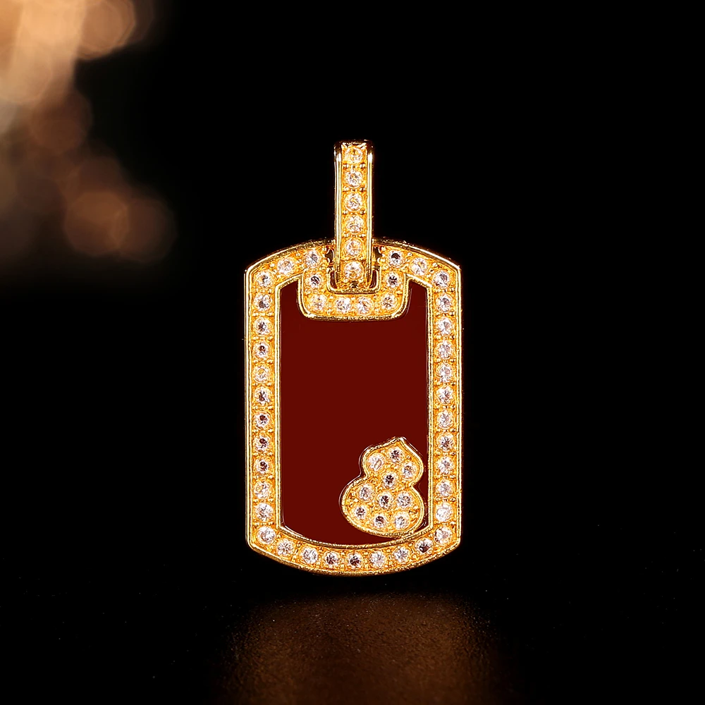 【周周专属】18k金红玛瑙无事牌葫芦大版吊坠