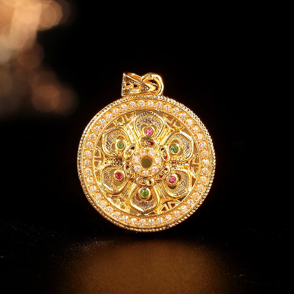 【婷婷专属】18k金和田玉六字真言圆牌吊坠（不含链）轻奢时尚百搭