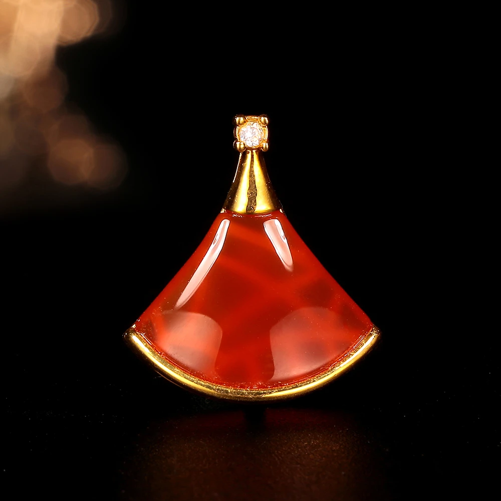 【周周专属】18k金红玛瑙裙子吊坠