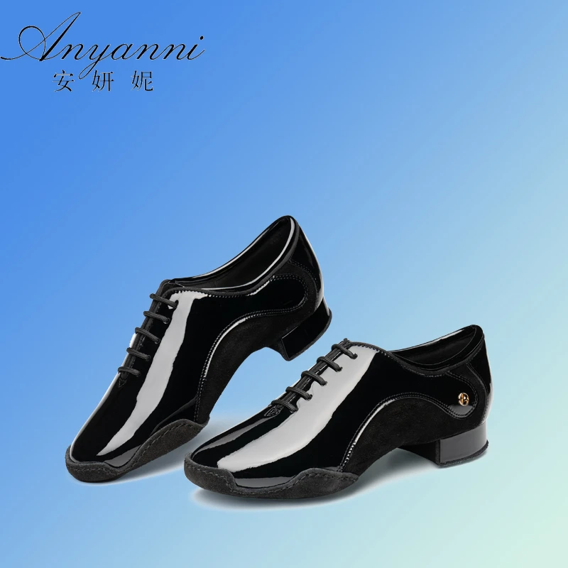 Anyanni安妍妮A4003-12男拉丁亮皮舞鞋成人拼接新款比赛舞蹈鞋