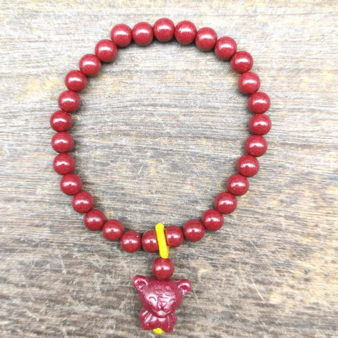 含辰砂工艺品经典紫金120-带小老虎提溜单圈手串 6mm