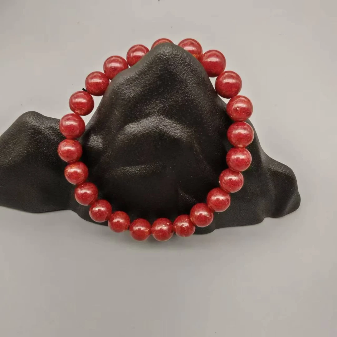 含辰砂工艺品JT073-晶体块砂全透精美手串8mm