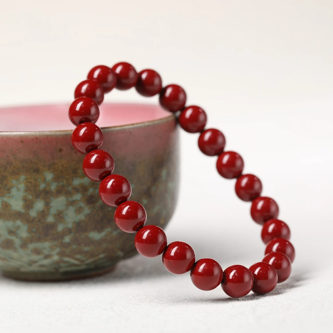 含辰砂工艺品ZA002-紫色8mm素珠百搭款单圈手串