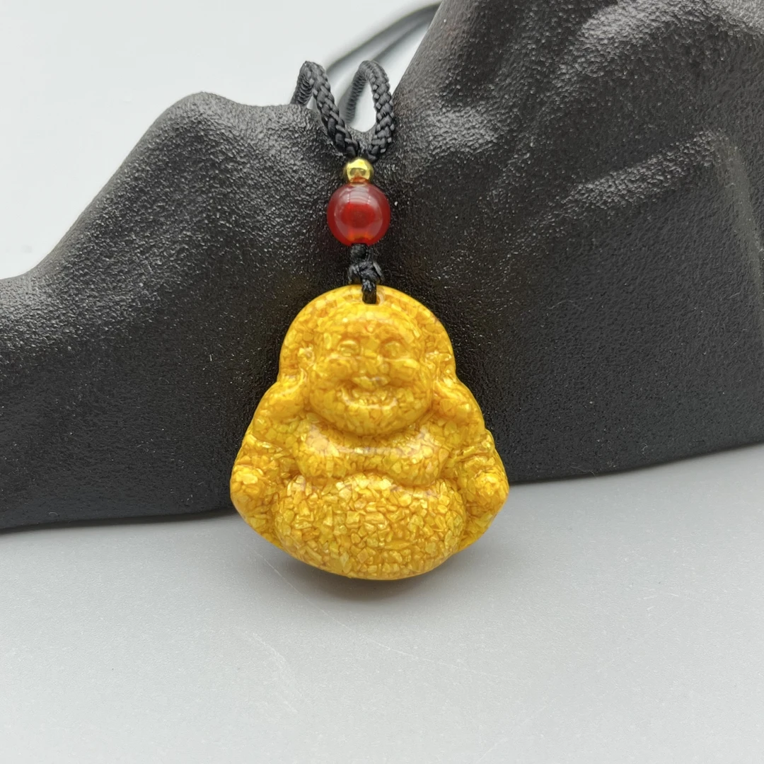 非金属树脂吊坠 x148经典简约款雄黄小弥勒佛项链吊坠