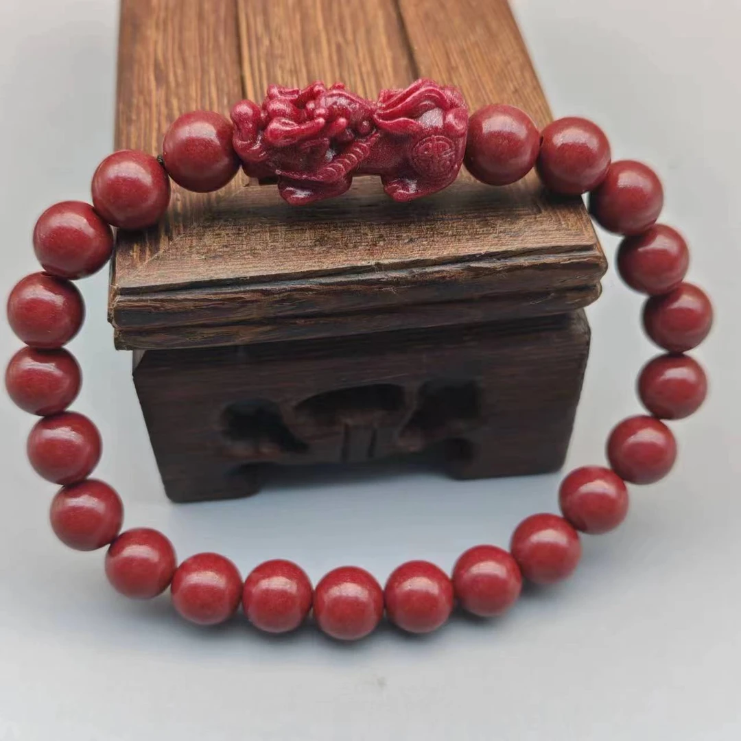 含辰砂工艺品经典紫金170-雕刻单貔貅经典单圈手串8mm