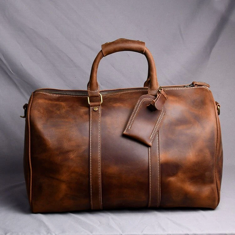 出差行李袋旅行包手提头层牛皮单肩包斜挎包真皮大容量男士健身包