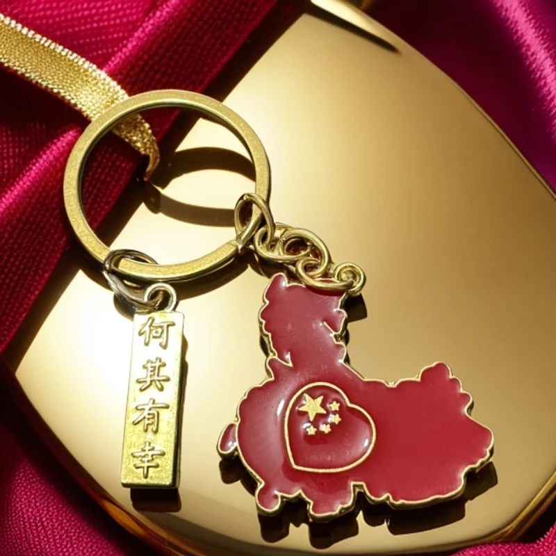 国徽五角星国庆节领徽天安门爱国金属钥匙扣挂件建军节纪念品礼物