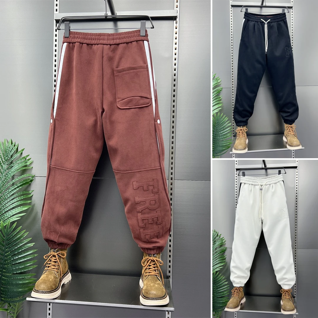 2023秋冬加厚休闲裤子男潮牌宽松束脚卫裤时尚百搭小脚哈伦运动裤
