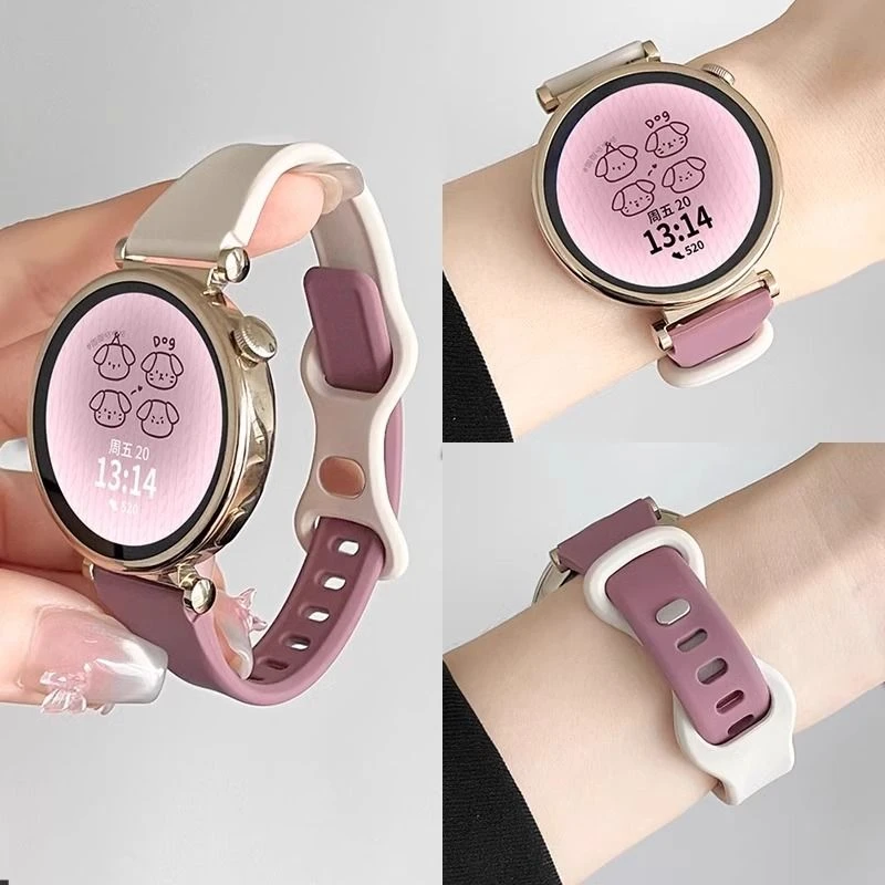 小蛮腰蝴蝶扣gt5华为GT4手表带硅胶GT3高级感watch4男女fit3适用