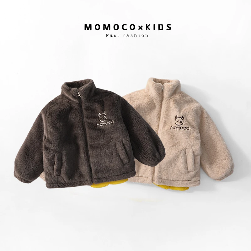 MOMOCO儿童冬季时尚可爱小熊毛毛外套76430107213&12