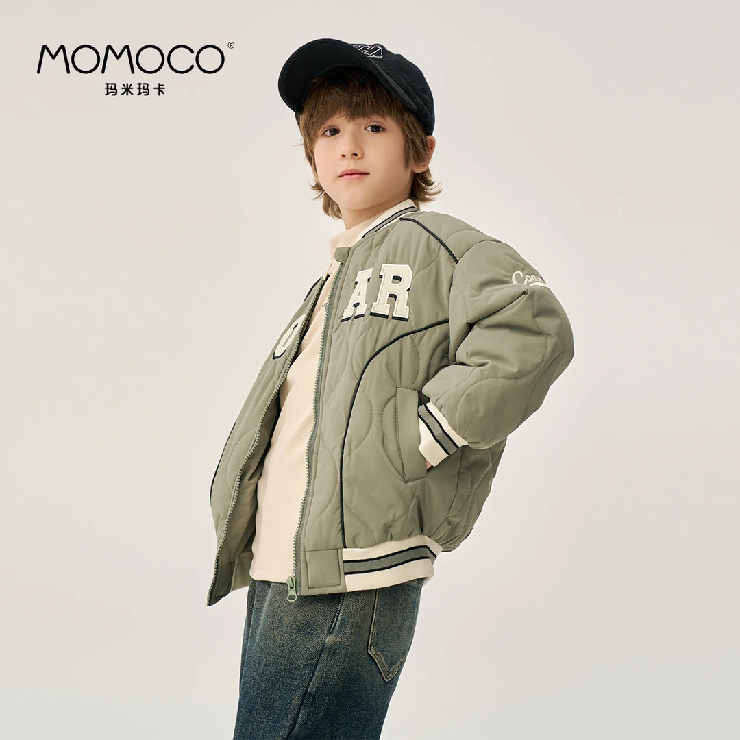 MOMOCO【883】儿童秋冬季时尚百搭简约字母休闲棉外套76430117204