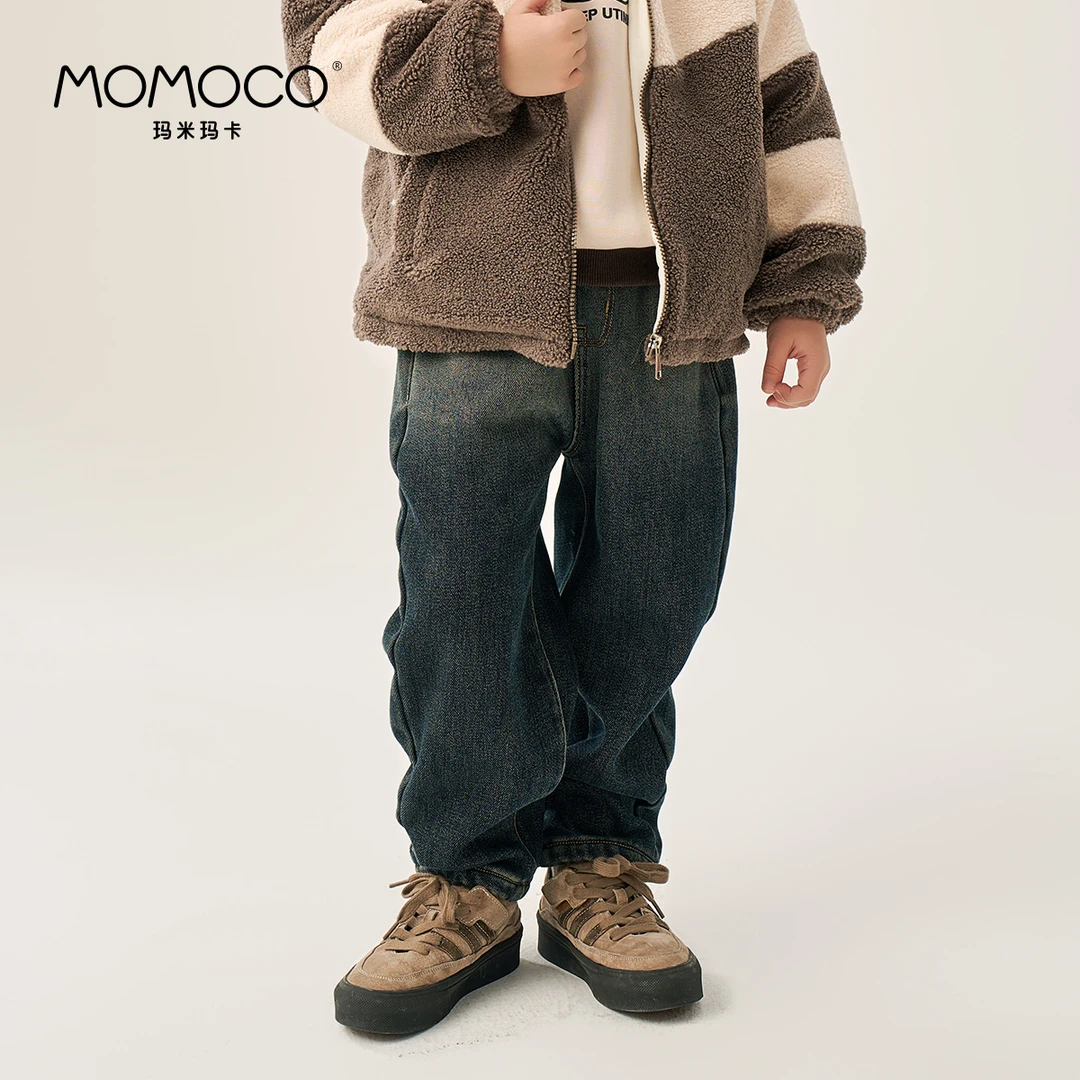 MOMOCO【220】儿童秋冬季时尚百搭韩版休闲牛仔裤76430350203