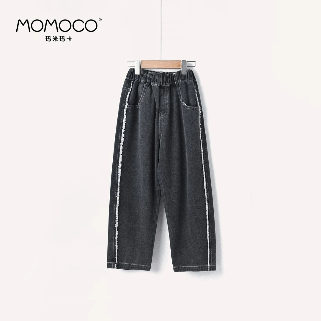 MOMOCO【247】儿童春秋时尚百搭爱心口袋磨毛牛仔长裤71730350010