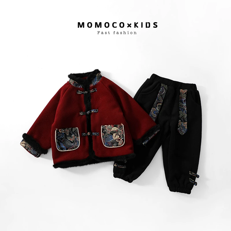 MOMOCO【34】儿童冬季新款年款吉祥富贵套装国潮两件套76430580209