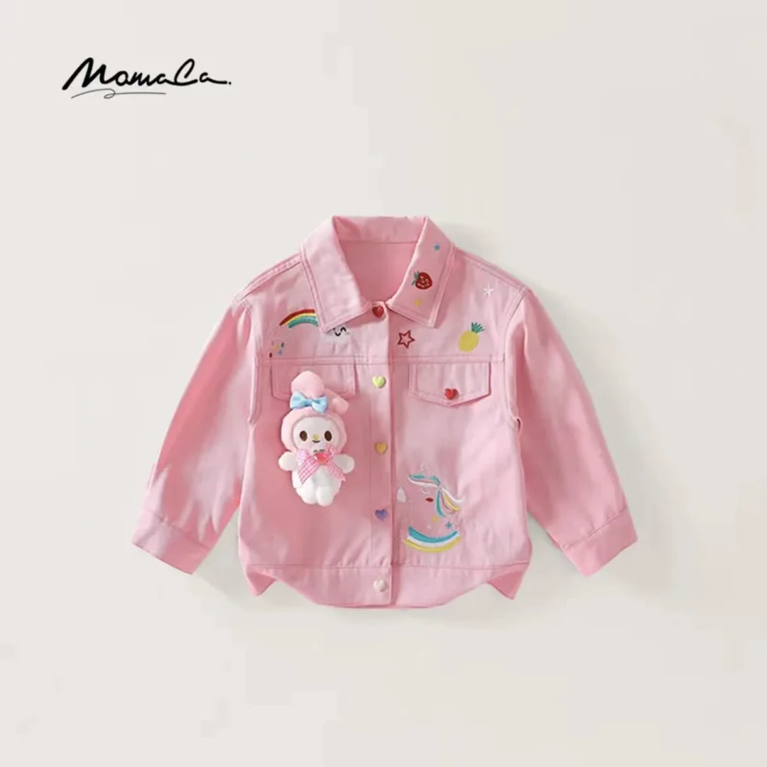 MOMOCO女童春秋新款洋气百搭刺绣时尚百搭外套75730107079