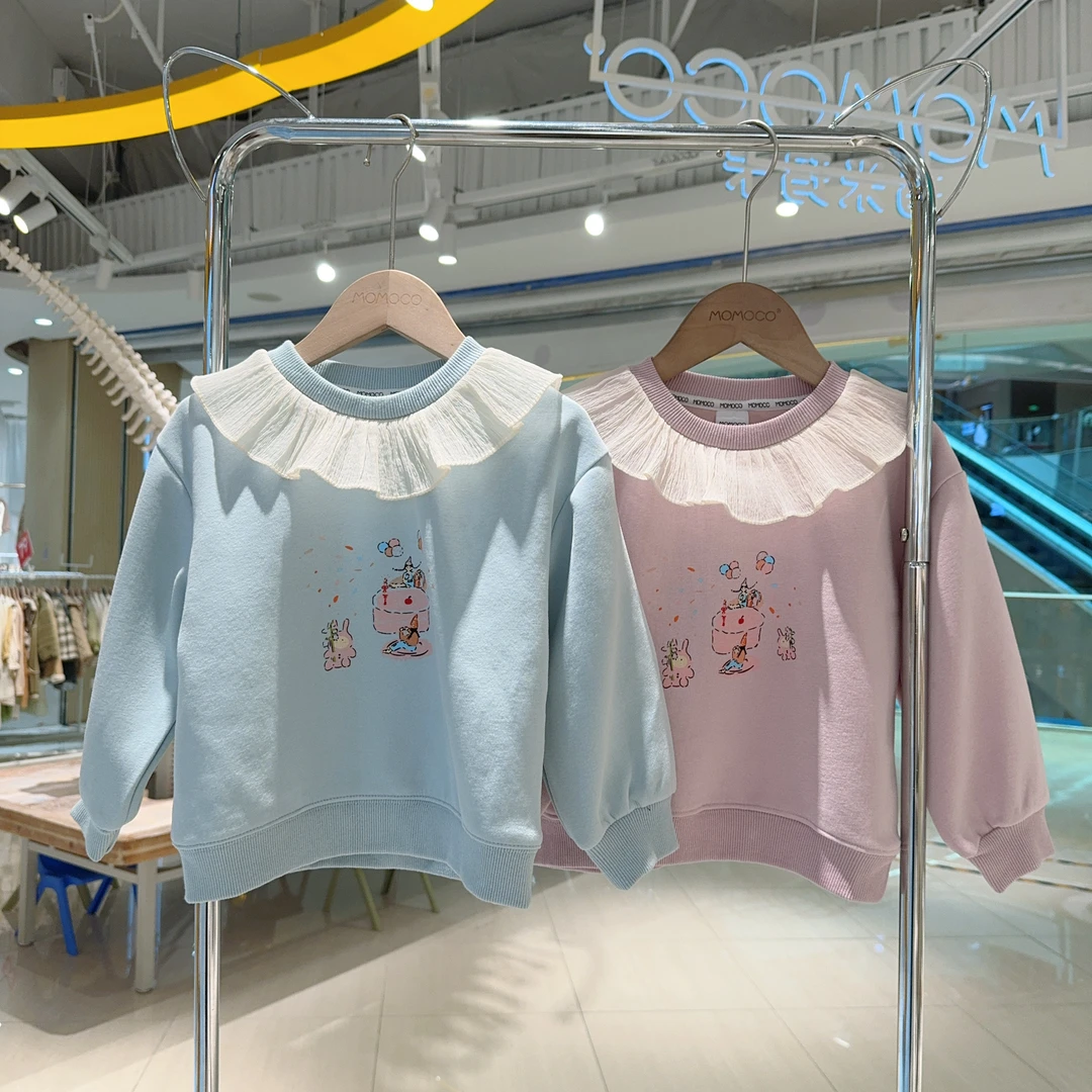 MOMOCO春秋季欧若风女童印花时尚卫衣75730232009&75730232010
