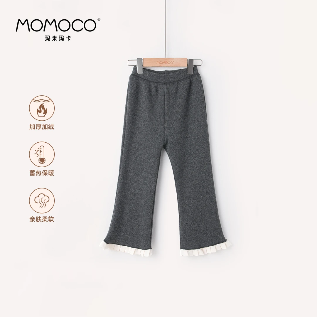 MOMOCO【214】儿童冬季时尚百搭洋气微喇韩版加绒打底裤76830360211